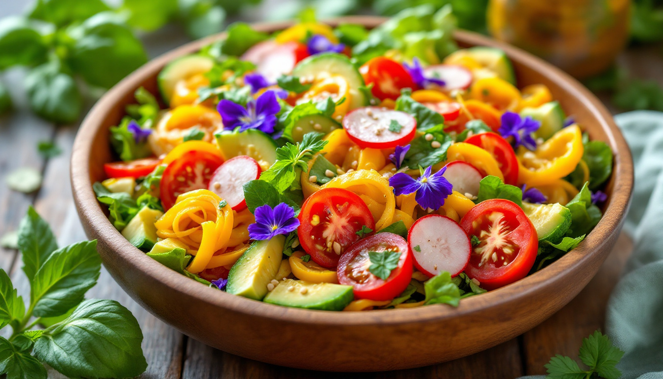 découvrez notre recette de salade bio croquante, riche en ingrédients frais et naturels. pleine de vitalité, cette salade est idéale pour une alimentation saine et équilibrée. parfaite pour un déjeuner léger ou un accompagnement coloré, elle vous apporte tout l'énergie nécessaire pour la journée.