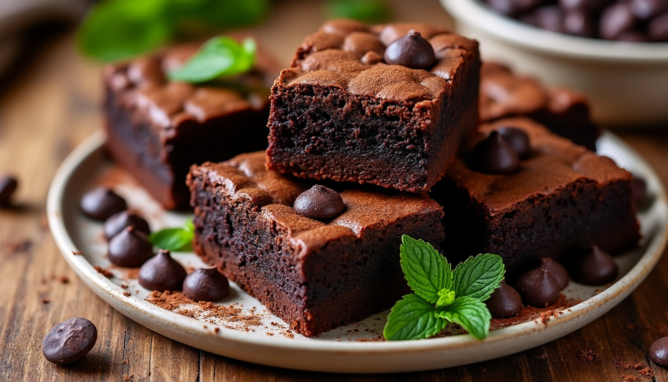 découvrez notre recette de brownies vegan ultra fondants, sans œufs ni lait. savourez ces délicieux gâteaux moelleux, riches en chocolat, parfaits pour tous les gourmands, même ceux qui suivent un régime végétalien. faciles à préparer, ils raviront vos papilles tout en respectant vos choix alimentaires !