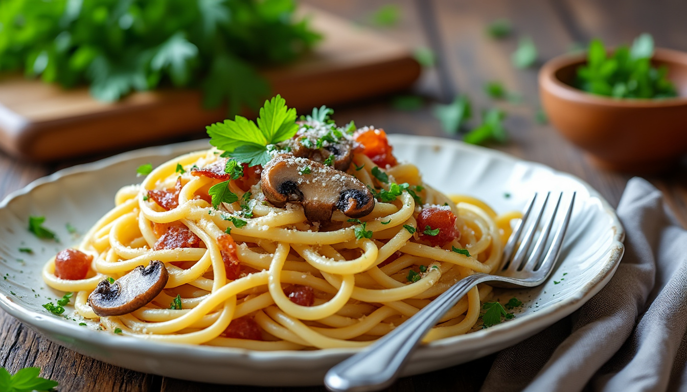 découvrez notre recette de pâtes carbonara vegan, alliant crémeux et saveurs irrésistibles. réalisez un plat gourmand sans produits d'origine animale, parfait pour séduire les amateurs de cuisine délicieuse et réconfortante. à vos fourneaux !