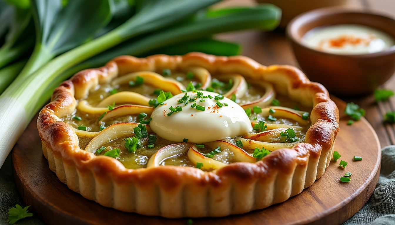 préparez rapidement cette délicieuse tarte poireaux vegan, idéale pour des soirées de semaine sans tracas. savoureuse et facile à réaliser, elle ravira toute la famille avec ses ingrédients sains et son goût irrésistible.