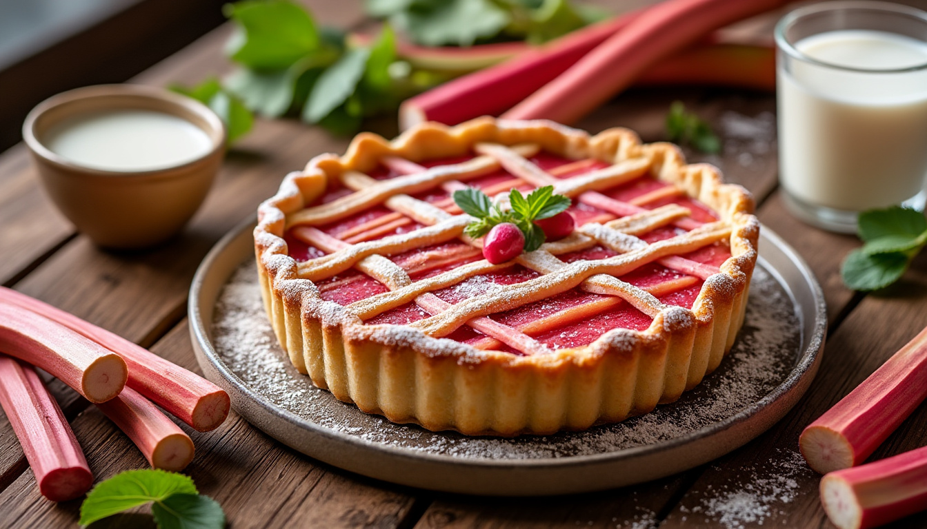 découvrez notre délicieuse tarte rhubarbe vegan au lait végétal, une recette de saison saine et gourmande. parfaite pour les amateurs de desserts fruités et respectueux de l'environnement, cette tarte allie la douceur de la rhubarbe à la légèreté du lait végétal. suivez notre guide étape par étape pour réaliser ce délice irrésistible.