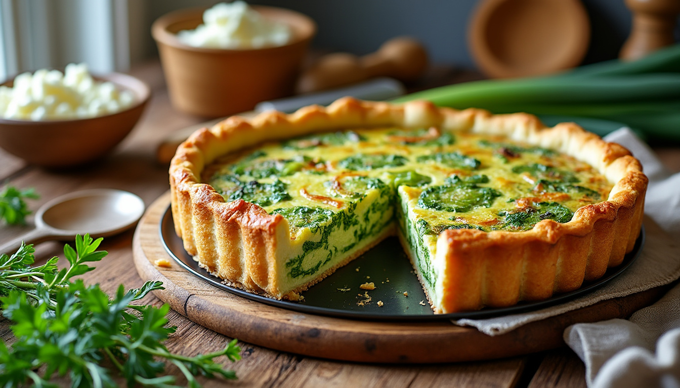 découvrez notre délicieuse quiche poireaux vegan au tofu soyeux, savoureuse et facilement réalisable, parfaite pour un repas sain et équilibré. éveillez vos papilles avec cette recette gourmande, sans produits d'origine animale, qui plaira à tous les gourmets!