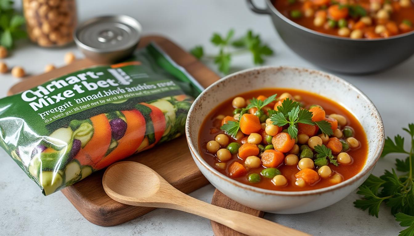 découvrez des recettes de cuisine végane rapide utilisant des conserves et des surgelés pour des repas sains, pratiques et délicieux en un rien de temps.